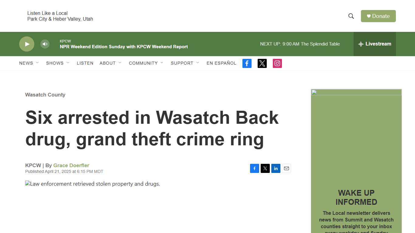 Six arrested in Wasatch Back drug, grand theft crime ring